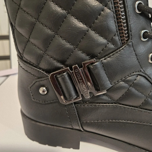 G by Guess Quilted Black Combat Boots – Bold and Functional - Picture 4 of 13